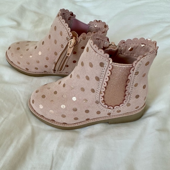 Girls Pink Polka Dot Boots - Picture 3 of 7